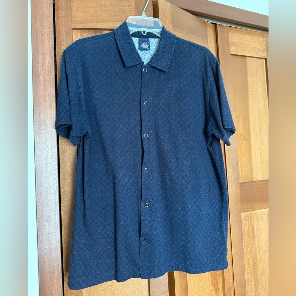 Tommy Jeans Blue Casual Button Down Shirt Time to Book that Beach Holiday